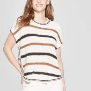 Universal Thread striped knit short sleeve sweater